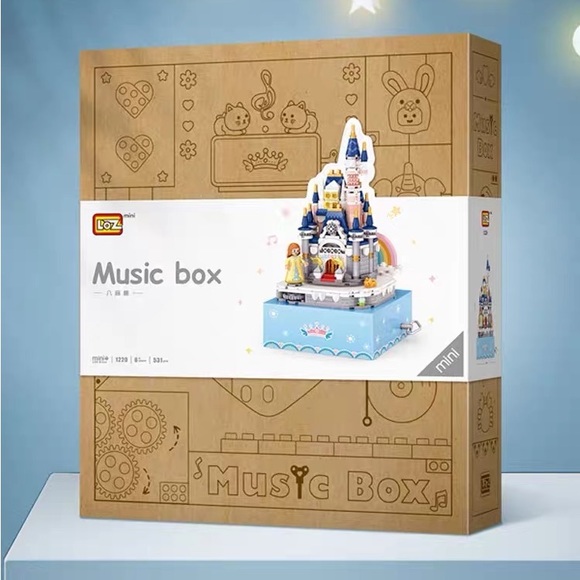 Music box small particle building blocks - princess castle - Picture 1 of 4